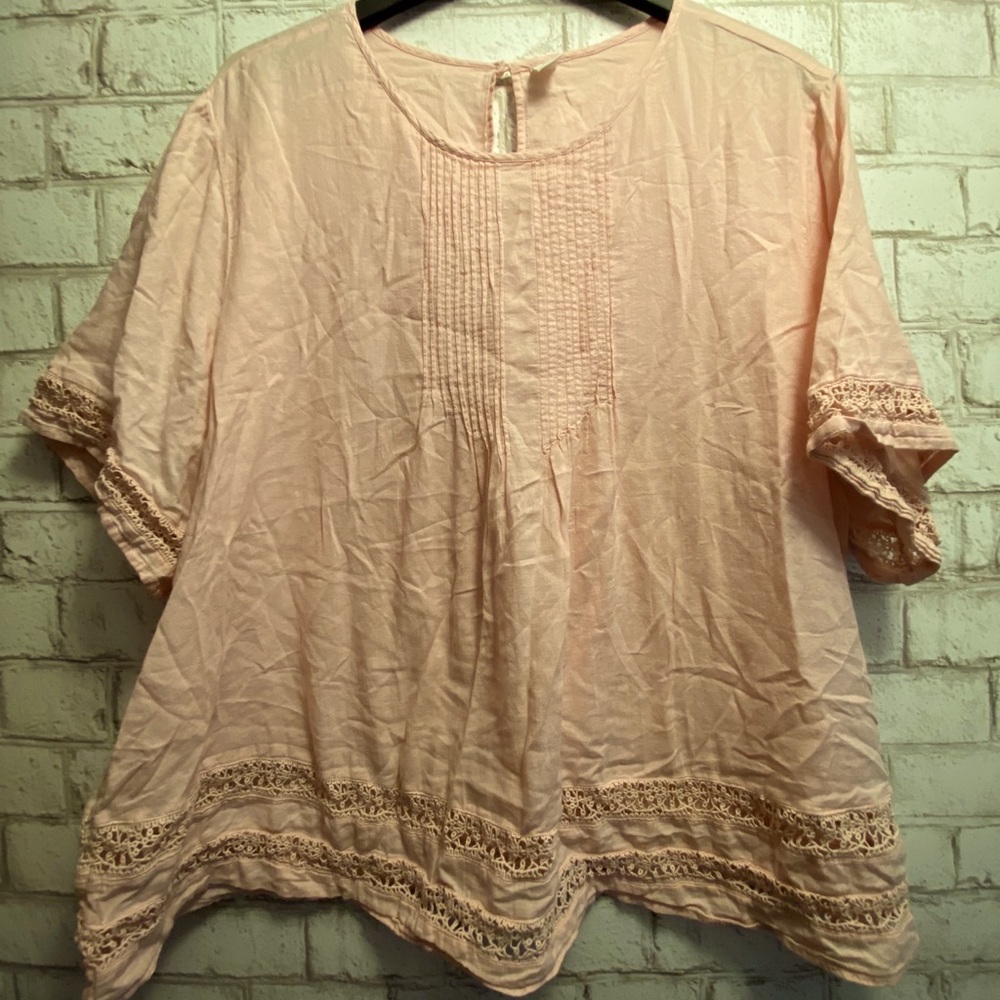 Old Navy Pink Boho Crochet Top (XXL)
